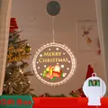 Vista dettagliata della lampada a sospensione natalizia a LED con Babbo Natale - pupazzo di neve natalizio