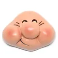 Close-up detail of a smiling peach resin face for DIY gnome dolls and handicraft projects. - Chubby Face (BHST032) / 42x55x27mm