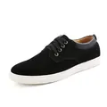 Klassische Herren-Freizeitschuhe aus schwarzem Wildleder mit weißer Sohle, Größen bis 49 - 38 / Schwarz