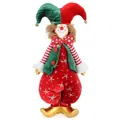 Festive handmade circus clown ornament featuring resin face and red star pattern pants - Circus Clown / 16x10x35cm / Colorful