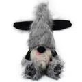 Cute grey dog gnome plush toy with long ears and bone decoration for home decor - New Silver-Grey Sitting Style(BH235285)