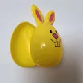 Yellow bunny-shaped Easter egg candy container with opening plastic toy shell - Rabbit / Yellow