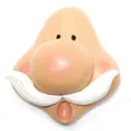 Detailed resin face accessory with large nose and white mustache for doll making - Large Size (BHST035) / 76*68*47mm