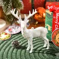 Detailed view of a white shimmering reindeer Christmas ornament in a festive setting - Deer (YJ-鹿24614) / 15x9cm