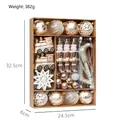 50pcs champagne gold and white Christmas ornament set in a kraft paper box for tree - 50 Pieces / Light Champagne Gold