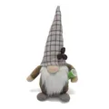 Gnomo de café hecho a mano, muñeco de peluche con gorro de cuadros y taza de café - Estilo de Sombrero de Cuadros