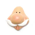 Macro detail of a cute Santa Claus resin face with a white mustache for doll making - Small Size (BHST035) / 56*53*36mm