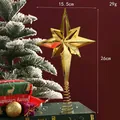 Gold plated plastic star tree topper for Christmas decorations 15.5x26cm. - Octagonal Star (21419) / 15.5x26CM / Gold