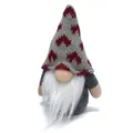 Festive handmade Christmas gnome plush ornament featuring a grey knitted hat and beard - Heart Pattern (BH227345) / Gray