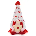 Valentine's Day gnome plush doll featuring a knitted heart hat and a felt envelope detail - Envelope Girl Style / 10*8*18cm