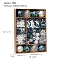 Set da 50 pezzi di decorazioni natalizie blu e argento con palline dipinte e figurine - 50 Pezzi / Blu Bianco Argento