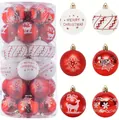 30er Set 6cm rote und weiße galvano-plastische Weihnachtskugeln für den Baumschmuck - 30 Stück Set (6cm) / Rot Weiß Stil 3