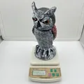 Detail view of a realistic owl decoy weighing 308.8g for effective bird deterrent use - Rotating Long Ear Style (PE Bag)
