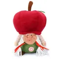 Adorable Christmas gnome plush doll featuring a large red apple hat and white braids - Female Apple Gnome / 11*10*17cm