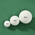 Set of three white foam snow ball Christmas tree ornaments in 4cm, 6cm, and 8cm sizes. - 6 Pieces/Pack (8cm) / Pure White