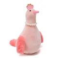 Adorable mini pink chick plush mascot toy featuring an elegant decorative pearl necklace - Pink Chicken / 10x12x15cm