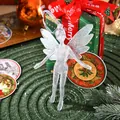 Detail view of 12cm transparent glittery angel fairy ornament for Christmas tree - Angel (YJ-213) / 13x8cm