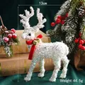White glitter Christmas reindeer figurine for festive home decor, 21cm tall decoration - 13x21cm / White Reindeer Red Bow (Large)