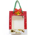 Red festive Christmas gift bag with a clear window and gold Merry Christmas print - Small Gift Bag Single Pack / 14*8*18cm