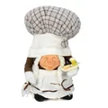 Detailopname van chef kabouter ornament met hars gezicht en geruite hoed. - Damesmodel (BH259523) / 14*13*23cm