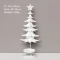 White distressed metal Christmas tree shaped candle holder Nordic home decor 36x15cm - Christmas Tree / White (Distressed)