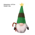 Adorable muñeco de gnomo navideño con gorro verde de estrella y larga barba blanca - Estilo Árbol de Navidad y Estrella / 18*7cm / Verde