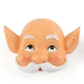 Detail shot of a resin gnome face accessory with white mustache and pointed ears - Large (BHST015) / 88*63*31mm