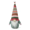 Close-up detail of a festive Christmas gnome doll featuring a colorful tall knitted hat. - 12*9*31cm / Ethnic