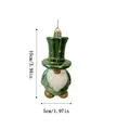 St. Patrick's Day decorative green leprechaun gnome hanging ornament, 10cm height - Gnome Style