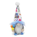 Close-up view of a plush birthday gnome decoration with balloons and festive hat design - Happy Birthday (BH245005G)