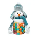 Creative Christmas snowman candy jar for kids with cute blue knitted hat and scarf - Snowman / Style B