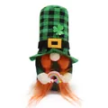 Green plaid St. Patrick's Day gnome plush with orange beard and rainbow accessory - Female Style (BH245010-6.5) / 9*9*16cm