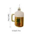 St. Patrick's Day shamrock beer mug ornament with gold finish and white textured top - Beer Mug Style
