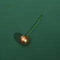 Einzelne goldene metallische Beerenkugel auf grünem Stiel für DIY und Kuchendekoration - Goldene Beere / 1,0cm - 1000 Stück/Packung