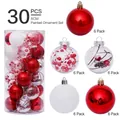 30-delige set van 6 cm rode en witte kerstballen voor decoratie van de kerstboom - Set van 30 / Rood Wit