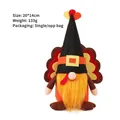 Cute Thanksgiving turkey gnome doll figurine with black pilgrim hat for festive party decor - Turkey Faceless Gnome Doll (D223-109) / 20*10cm