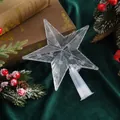 Transparente LED-Fünfzack-Stern-Weihnachtsbaumspitze für festliche Dekorationen - Transparente Sternlampe / OPP-Beutel