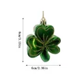 Grüner St. Patrick's Day Kleeblatt-Anhänger mit den Maßen 8cm mal 6cm für Deko - Kleeblatt Lineare Stil