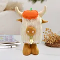 Harvest Festival Highland Cow plush figure with pumpkin hat and golden bell home decoration - Pumpkin Pattern