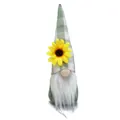 Faceless sunflower gnome plush doll with green plaid hat and white fuzzy beard decoration - Army Green