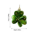 Grüner metallischer St. Patrick's Day Kleeblatt-Anhänger mit Goldglitzer, 8x6cm Größe - Kleeblatt Polka Dot Stil