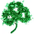 St. Patrick's Day green tinsel shamrock wreath for party festive hanging decoration - Pure Shamrock Style