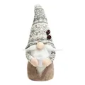 Handmade Christmas gnome faceless doll with coffee theme ornament and knitted hat decor - Female (Braids)