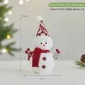 Mini Christmas snowman doll with red pointed hat and scarf, 17.5cm festive table decor - Mini Pointed Hat Small Snowman