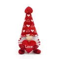 Detailed view of faceless Valentine's gnome holding a red heart with Love embroidery - Style A (With Heart)