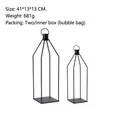 Minimalist set of two black iron wire candle holders for elegant home or garden decor - One Pair / Large 41x13x13cm