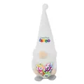 White lucky lottery gnome plush doll holding bingo ball heart for holiday decoration - Lucky Bingo Style / 12x12x36cm