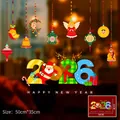 Festive 2026 Santa Claus Christmas window static sticker set for New Year glass decoration - Christmas Window Sticker 100 (50x35cm)