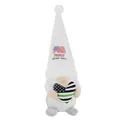 White military family gnome plush doll holding a patriotic heart with green line motif - USA Military Family Style / 12x12x37cm