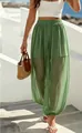 Grüne Mesh-Haremshose für Damen, transparent mit Futter, locker sitzender Sommerstil - Grün